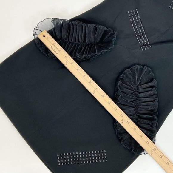 CHRISTOPHER KANE Off-Shoulder Ruffle BLACK Mini Dress - Picture 14 of 16